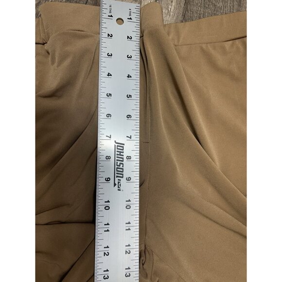 Susan Graver Liquid Knit Pull-On Pants Size Large Light Brown Tan Elastic Waist - Picture 6 of 8